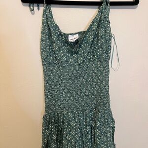 Blue Floral Sleeveless Dress